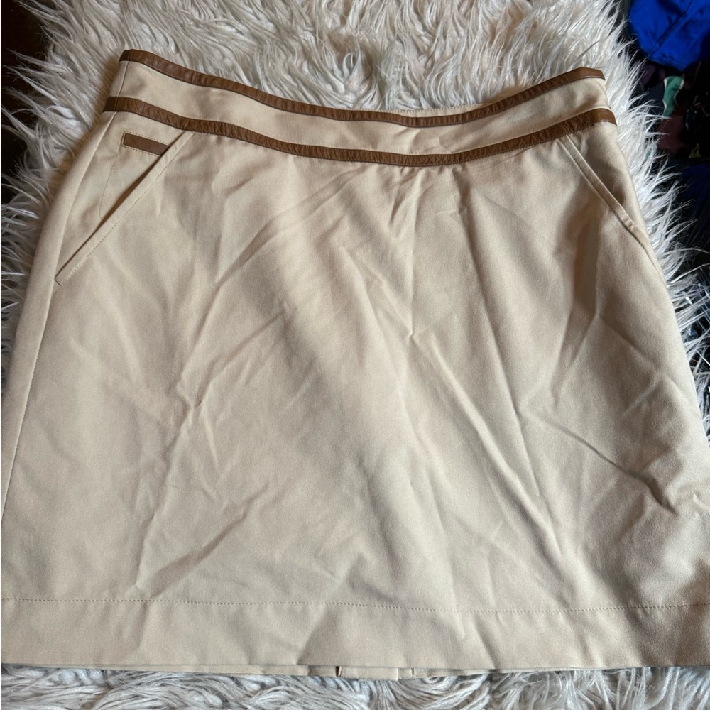 Polo by Ralph Lauren Cream Skirt with Brown Trim